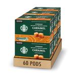 Starbucks Caramel K-Cups, Single Serve Keurig Compatible Caramel Flavoured Coffee Pods for Keurig Brewers - 60 Capsules