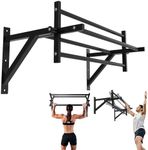 BDL Wall Mounted Rotating Pull Up Bar Enhanced Climbing Training Frame Upper Body Arm Strength Training Chin Up Bar Rotate or Fix Bar for Power Tower Set Training Supports to 440 Lbs