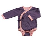 Babysoy Baby Girls' Kimono Bodysuit - Eggplant - 6-12 Months