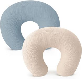 Konssy 2-Pack 100% Cotton Muslin Nursing Pillow Covers, Soft Cover for Baby