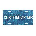 Teal Ocean Blue Sky Custom Personalized License Plate,Customized License Plates For Front Of Car Novelty Car Tags With Your Own Text Image For Vehicle Car Auto Motorcycle Moped Bike Bicycle 6" X 12"