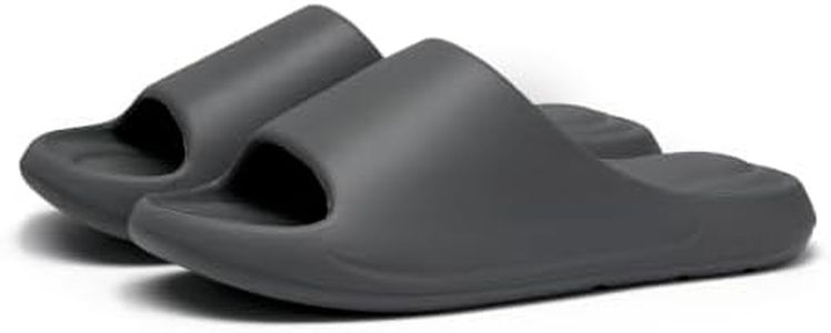 KLXXUJK Cloud Slippers for Women and Men, Thick Cushioned EVA House Slippers, Soft Pillow Slides with Anti-Slip Sole, Lightweight Waterproof Bathroom Sandals for Indoor Outdoor Home Use Gray-XL (43-44)
