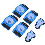 BOSONER Kids/Youth Knee Pad Elbow Pads for Roller Skates Cycling BMX Bike Skateboard Inline Rollerblading, Skating Skatings Scooter Riding Sports(Blue,S)