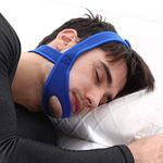 2 Colors Unisex Anti Snoring Strap, Sleeping Stop Anti Snoring Tool, Chin Strap Anti-Snore Devices, Anti-Snoring Solutions Belt, Snore Stop Strap for Man Women (Blue)