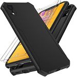 ORETech 360°Protective for iPhone XR Case and [2 x 9H Glass Screen Protectors] [Full Body Shockproof] Hard PC Front with Silicone TPU Bumper Non-Slip Hybrid Cover for iPhone XR Phone case 2018 - Black