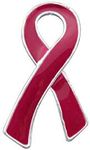 10 Pack Burgundy Large Flat Ribbon Shaped Pins – Burgundy Ribbon Pins for Sickle Cell Anemia, Myleoma Awareness, Meningitis and Hospice Awareness – Fundraising & Awareness