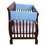 Trend Lab Fleece CribWrap Rail Covers for Crib Sides (Set of 2), Blue, Wide for Crib Rails Measuring up to 18" Around!