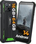 Rugged Smartphones Canada, OUKITEL G2 Unlocked Cell Phone, 16+64GB/TF 1TB Storage, 6" HD Screen, 6300mAh, Android 14, IP68/69K Waterproof Mobile Phone, NFC,GPS,Dual 4G Volte Rugged Phones