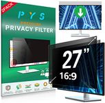 PYS [2-Pack 27 Inch Computer Privacy Screen Filter for 16:9 Widescreen Monitor - Easy Removable Privacy Filter - Eye Protection Anti Glare Blue Light Privacy Shield