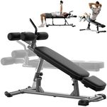 Finer Form Semi-Commercial Decline Sit Up and Flat Weight Bench. Adjustable Fitness Equipment and Exercise Bench for Abs, Crunches, and Strength Training. Great Workout Equipment for the Home Gym.