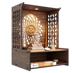 Rellon Industries Temple for Home, Mandir for Home for Pooja Mandir for Home Beautiful Wooden Temple for Home Pooja Stand for Home and Office with LED Spot Light mandir (A4)