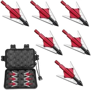 Gracfulcub 100gr Broadheads Crossbow, Beast Broadheads 6PK Archery Broadheads, Stainless Steel 3-Blade Fixed Blade Arrow Tips for Crossbow & Compound Bow (Red)