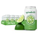 Spindrift Sparkling Water, Lime Flavored, Made with Real Squeezed Fruit, 12 Fl Oz Cans, Pack of 24 (Only 4 Calories per Can)