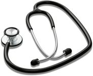 HCS Black Stethoscope, Premium Stainless Steel - Medical, Dual Head Stethoscopes for Nurses, Doctors, Veterinary, Nursing School, Work, Home - 22 inch Tubing