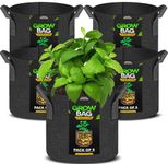 Utopia Home 5-Pack 3 Gallon Fabric Grow Bags, 300G Thickened Nonwoven Fabric Planters Pots, Aeration Fabric Pots with Handles, Nonwoven Fabric Bags Suitable for Vegetables Flowers Mushroom.