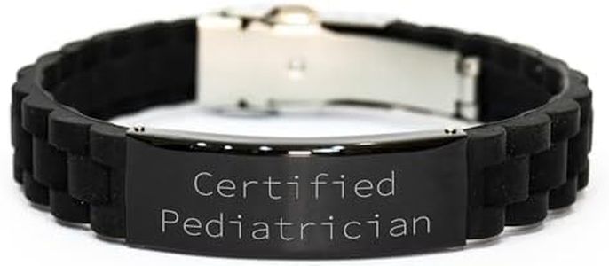 CUCOLUS Certified Pediatrician's Funny Quips Glide lock Clasp Black Stainless Steel Gift for Men from Family - Father's Day Unique Gifts
