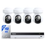 355°Pan 50°Tilt + Auto-Tracking Reolink 4K Security Camera System with 4K PoE Cameras Home Surveillance Wired Outdoor, Smart AI Detection, Spotlights & 2-Way Talk, 8CH NVR 2TB HDD, RLK8-800PT4