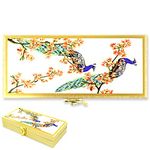 HOME GENIE Peacock painting Design Cash Box | Gift Box | Shagun Box | Gifting Cash Box | Money Box | Jewelry Box | Shagun Money Box Envelope | Envelope Wedding/Engagement Gifting Box