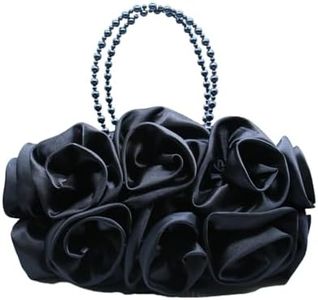 DJBM Floral Clutch Purses for Women Satin Clutch Evening Bag Party Prom Handbags Bride Purse, 3-dark Blue