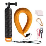 WLPREOE【5PCs Waterproof Floating Handle Hand Grip for GoPro + Camera Float Strap for iPhone, Underwater Camera, for GoPro Hero 11 10 9 8 7 6(Orange) - Secure your Camera Accessories!