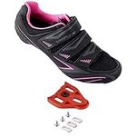 Venzo Bike Bicycle Women's Ladies Cycling Riding Shoes - Compatible with Peloton, for for Shimano SPD & Look ARC Delta - Perfect for Indoor Exercise Bikes & Road Racing - with Look Delta Cleats - Size