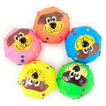 RvPaws Dog Ball Funny Teeth Silicon Toy Chew Squeaker Squeaky Sound Toy 3 Pack - Multicolor