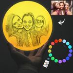 Moon Lamp Personalized Photo Customized with Picture Engraved, 16 Colors,USB Charging Night Lamp for Kids,Birthday,Thanksgiving,Christmas,Mothers Day Gifts