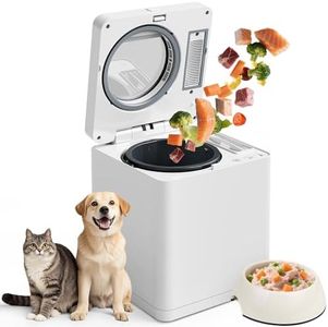 Pet Fresh Meal Cooker,5-in-1 Auto Fresh Food Cooker with Chop,Slow Cook, Mix, Self-Cleaning and Timer, 2.6 Quart Capacity Foods Cooker Makes 1.5Lbs Foods for 2 Dogs, DIY Pet Recipes, Wet or Dry Meals