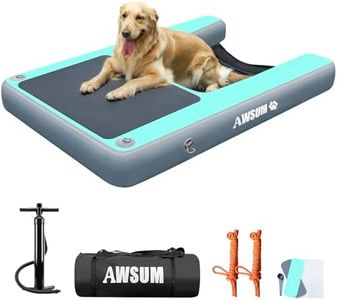 AWSUM Dog Boat Ramp Extra Large Inflatable Water Pool Float Floating Ramps for Dogs Up to 240LBS On Water Ladder Steps for Pools, Lakes, Boats, Docks