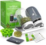 Premium Sprouts Growing Kit & Green Onion Regrower with 2 Mason Jars & Superior Sprout lids. Perfect Sprouter Set for Growing Broccoli, Alfalfa & Beans.