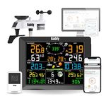 Raddy WF-100C Weather Station with Outdoor Sensor Wireless 14-in-1 WiFi Indoor Outdoor Thermometer with 8 Inch Digital Colour Display, Wind Gauge Rain Gauge Solar Sensor for Home, Office, Home Garden