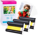 Replace Canon Selphy CP1300 Paper and Ink KP-108IN Glossy Photo Paper for Canon Selphy CP1500 CP1200 CP1000 CP910 CP800 CP790 Photo Printer, 108 Sheets 4 x 6 Photo Paper + 3 Color Ink Cartridge