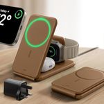 ESR for 3 in 1 Wireless Charging Station, Certified Apple Watch Charger, 15W MagSafe Charger Stand for iPhone, Wireless Charger for Multiple Devices iPhone 17e/17/16/15/14/13, Watch, AirPods, Black