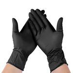 AM Safe x Nitrile Powder-free Gloves Pieces (Black, 100, Small)(pack of)