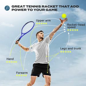 HIRALIY 27" Tennis Racket Set – Blue, Adult Size