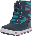 Merrell Kids Girls Snow Bank 3.0 Wtrpf Winter Boot, Navy/Turq, 2 M US