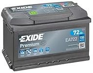 Exide Premium EA722 TYPE 100/096 Car Van Battery - 12V 72Ah 720A - 4 Years Warranty (Please check size before buying)