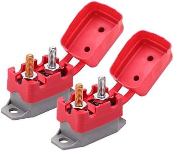 Ampper DC 12V - 24V Automatic Reset Circuit Breaker with Cover Stud Bolt for Automotive and More (50A, 2Pcs)