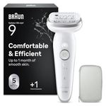 Braun Silk-épil 9 Epilator with Pivoting Head, Braun Epilator for Women, Easy Hair Removal Device, Women's Electric Shavers, Wet & Dry,Lasting Smooth Skin, with Lady Shaver Head & Trimmer Comb