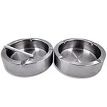 2pack Silver Stainless Steel Round 