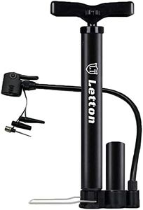 Letton Pompe à Pied Portable pour vélo avec Haute Pression pour Tous Les vélos, 11 bar/160 PSI avec valves Presta et Schrader, Mini Pompe à air pour vélo avec Aiguille à Bille Multifonction