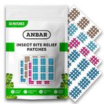 Anbar Bug Bite Itch Relief Patches to Relieve Itchy Irritation and Swelling, Mosquito, Tick, Midge, Fly, and Sandfly Post-Bite Skincare, Natural Deet-Free Patch, 36 Pcs