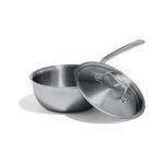 Made In Cookware - 2 Quart Stainless Steel Saucier Pan - 5 Ply Stainless Clad - Professional Cookware - Crafted in Italy - Induction Compatible