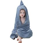 COOKY.D Unisex Baby Toddler Kids Animal Hooded Cotton Shower Beach Bath Towel Swimming Robe, 0-6 Years Old, 90x90cm, Grey