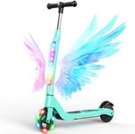 TST Electric Scooter for Kids Ages 6-12, Kids Electric Scooter with Adjustable Height, Kid and Teen Scooter with Light Up Wheels, Max 5 Miles and 5 Mph Speed, Children Kick Scooter with Deck Lights