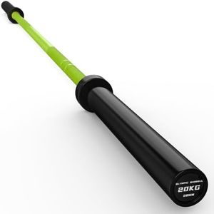 HANDBODE 45 lb ( 20kg ) Olympic Barbell, 2-inch Weight Bar for Bench Press, 1000 lb High-Capacity, 7-Foot, Hard Chrome, Standard Powerlifting Strength Training Gym Home Workout Weightlifting ( Green & Black )