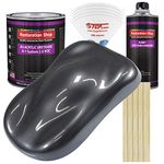 Restoration Shop - Gunmetal Grey Metallic Acrylic Urethane Auto Paint - Complete Gallon Paint Kit - Professional Single Stage High Gloss Automotive, Car, Truck Coating, 4:1 Mix Ratio, 2.8 VOC