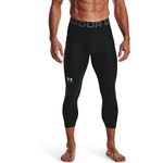 Under Armour Men's Armour HeatGear 3/4 Leggings , Black (001)/Pitch Gray , Large