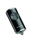 Hörmann HSE 4 BS Hand Transmitter (868 MHz Frequency, Garage Door Operator with Chrome Caps, Batteries, 28 x 70 x 14 mm Dimensions, incl. Keyring) 4511561 Glossy Black