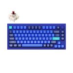 Keychron Q1 V2 Hot-swappable Wired Mechanical Keyboard with RGB LED|Gateron G Pro Brown Switch|Knob Version|for Windows and Mac|75% Layout (84 Keys)|Aluminum Frame (Navy Blue,Q1-O3)